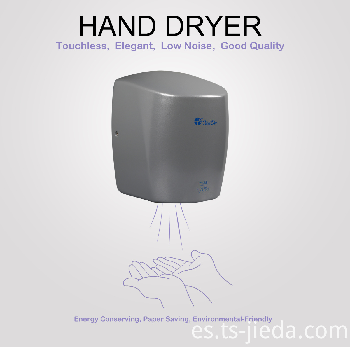 Secador de manos por inducción impermeable de alta eficiencia High efficiency waterproof induction hand dryer